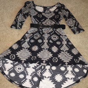 High-low aztec dress